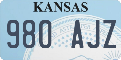 KS license plate 980AJZ