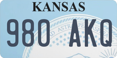 KS license plate 980AKQ
