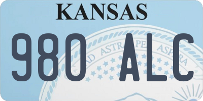 KS license plate 980ALC