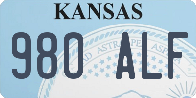 KS license plate 980ALF