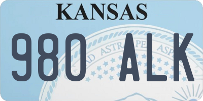 KS license plate 980ALK