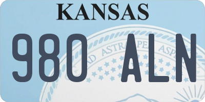 KS license plate 980ALN