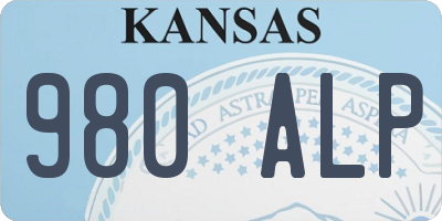 KS license plate 980ALP