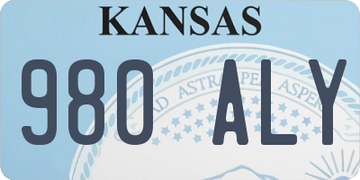 KS license plate 980ALY