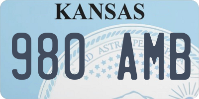 KS license plate 980AMB