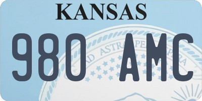 KS license plate 980AMC