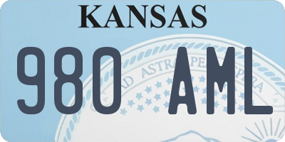 KS license plate 980AML
