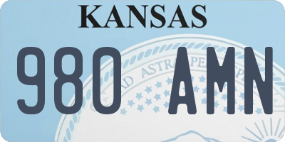 KS license plate 980AMN