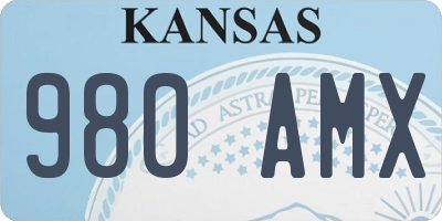 KS license plate 980AMX