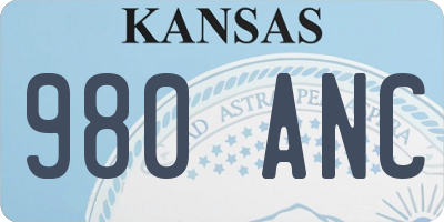 KS license plate 980ANC