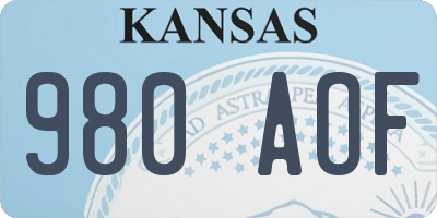KS license plate 980AOF