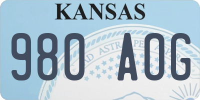 KS license plate 980AOG