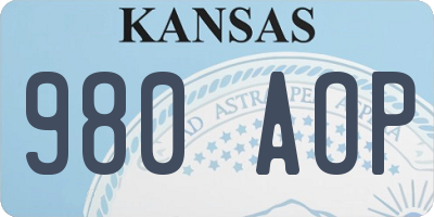 KS license plate 980AOP