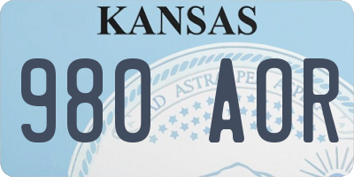 KS license plate 980AOR