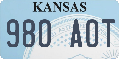 KS license plate 980AOT