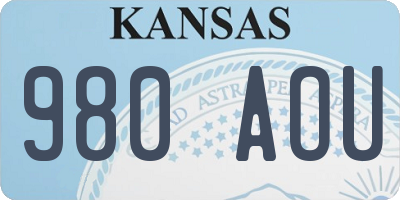 KS license plate 980AOU