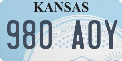 KS license plate 980AOY