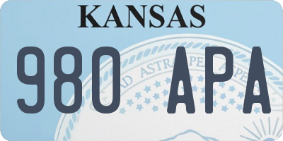 KS license plate 980APA