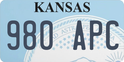 KS license plate 980APC