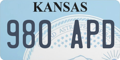 KS license plate 980APD