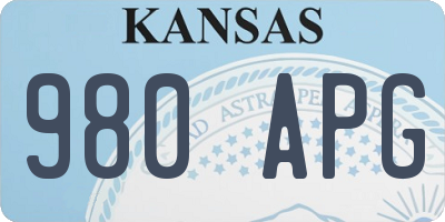 KS license plate 980APG