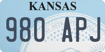 KS license plate 980APJ