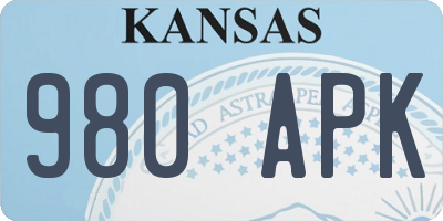 KS license plate 980APK