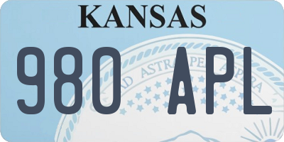 KS license plate 980APL