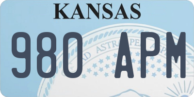 KS license plate 980APM