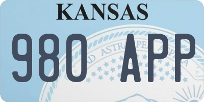 KS license plate 980APP