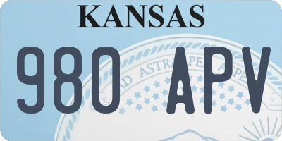 KS license plate 980APV