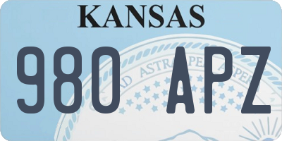 KS license plate 980APZ