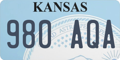 KS license plate 980AQA