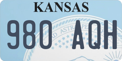KS license plate 980AQH