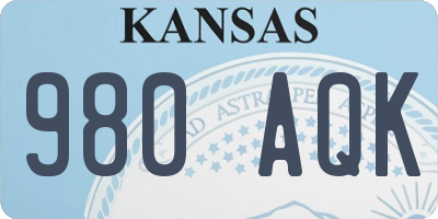 KS license plate 980AQK