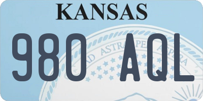 KS license plate 980AQL