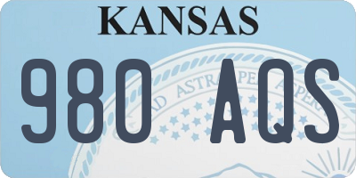 KS license plate 980AQS