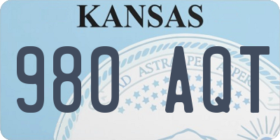 KS license plate 980AQT