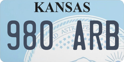 KS license plate 980ARB