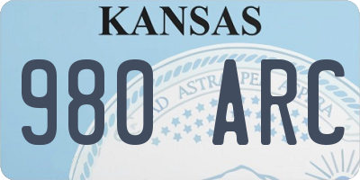 KS license plate 980ARC