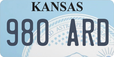 KS license plate 980ARD