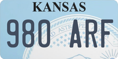 KS license plate 980ARF