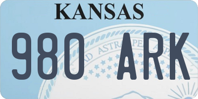 KS license plate 980ARK