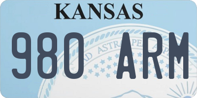 KS license plate 980ARM