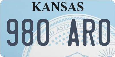 KS license plate 980ARO