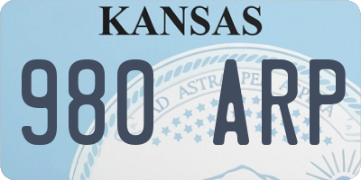 KS license plate 980ARP