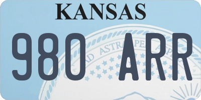 KS license plate 980ARR