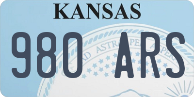 KS license plate 980ARS