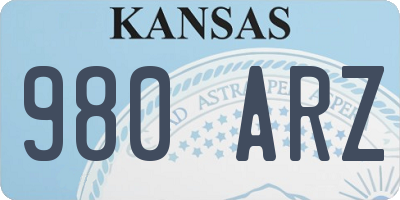KS license plate 980ARZ