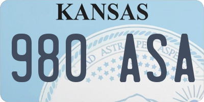 KS license plate 980ASA